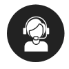 Support icon with headset representing post-launch assistance