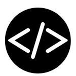Icon showing code brackets for HTML and CSS development